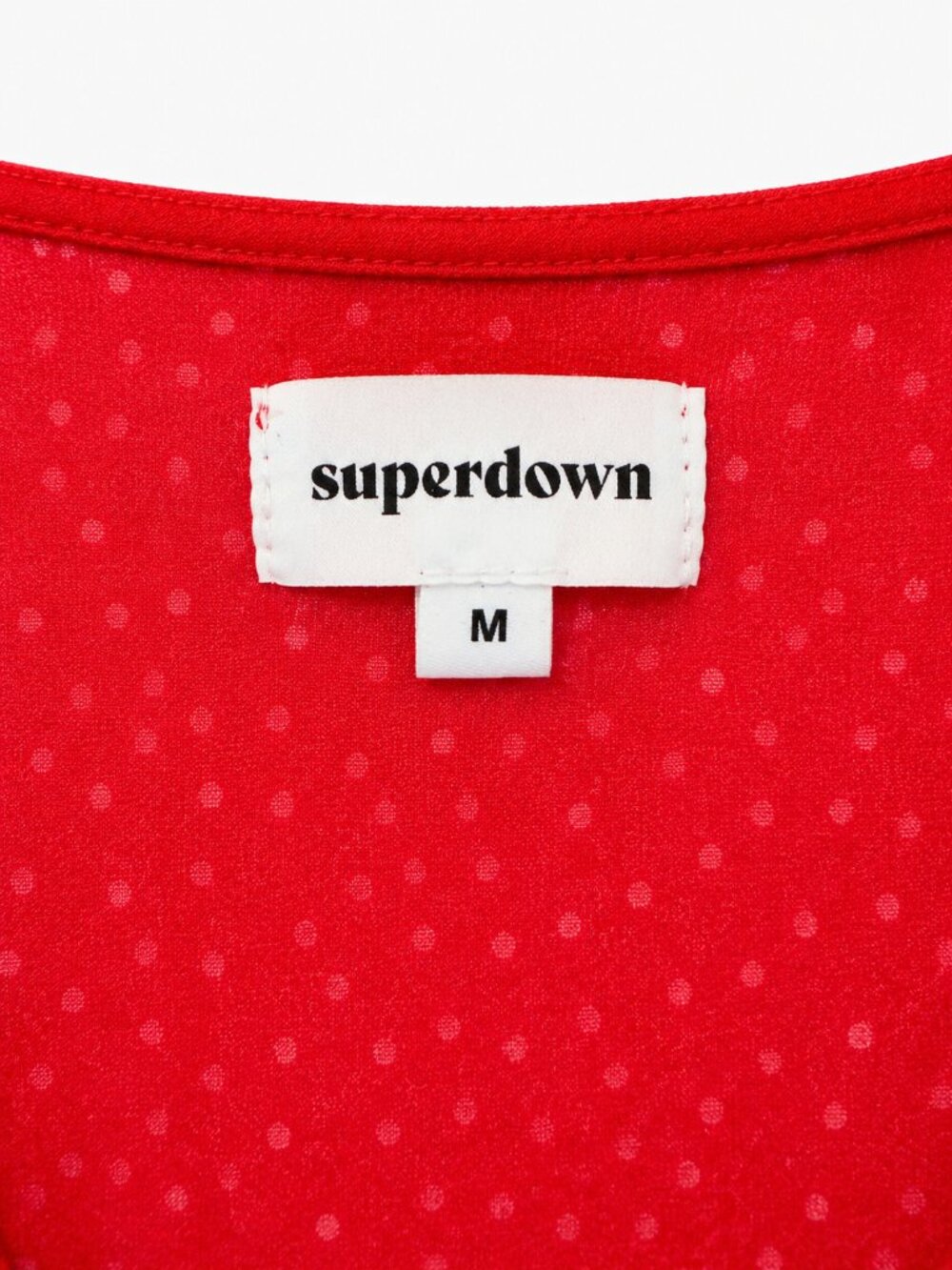 superdown Red Mini Dress with Tie Front & Ruffle Hem - Picture 4 of 6